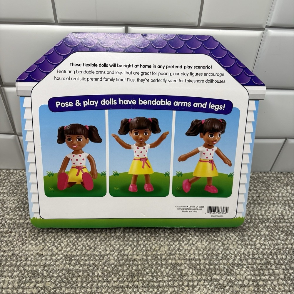 Lakeshore Pose Dollhouse People Dolls African American Hispanic Asian Families - Picture 7 of 7